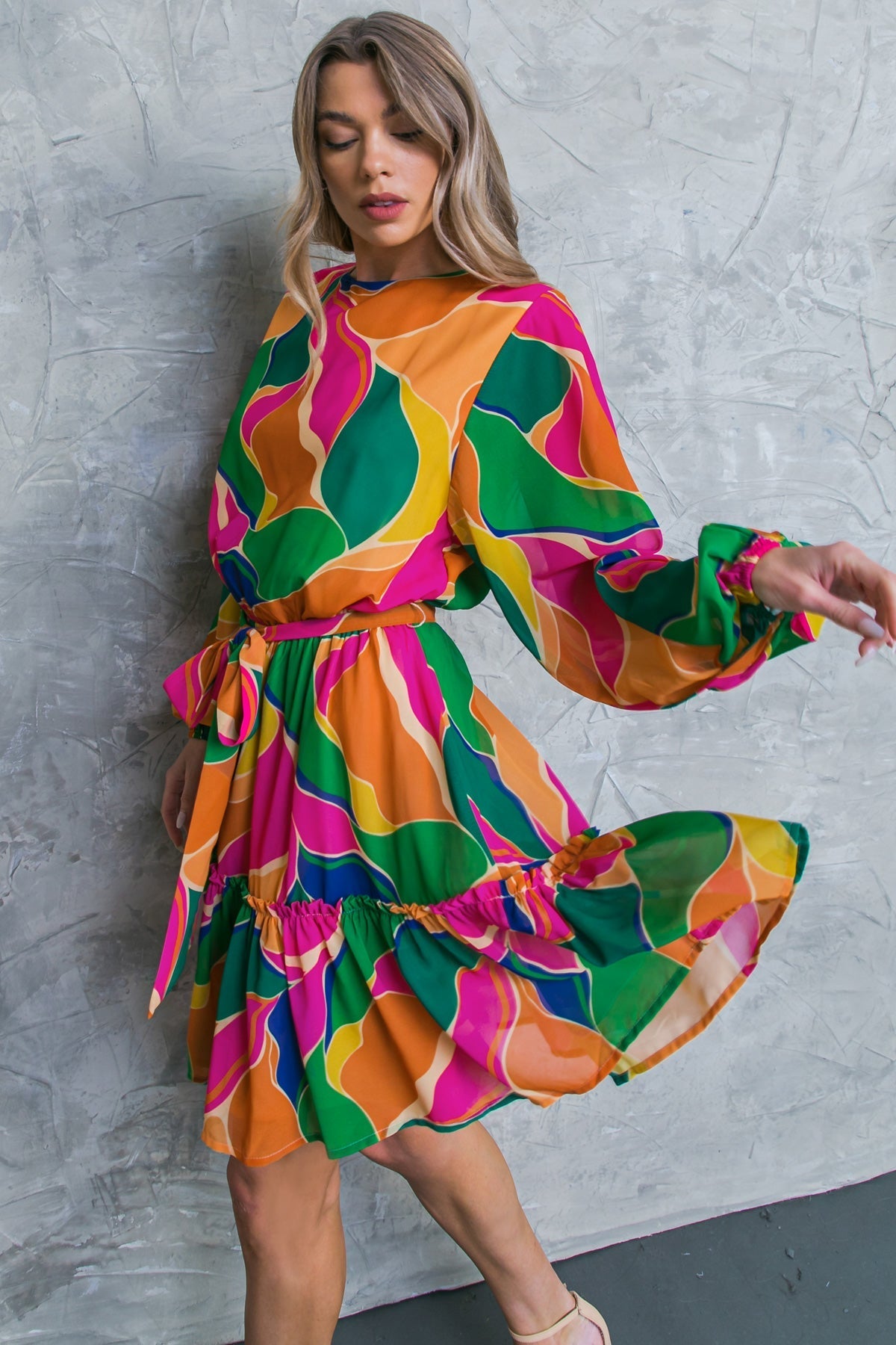 THANK ME LATER WOVEN MINI DRESS Flying Tomato